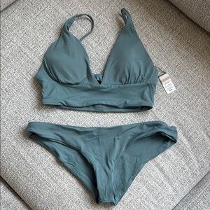 L*Space Teal Blue Bikini Swimwear Set